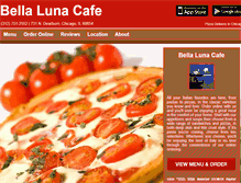 Tablet Screenshot of chicagobellaluna.eat24hour.com