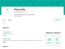 Tablet Screenshot of pizzaitaliafremont.eat24hour.com