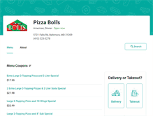 Tablet Screenshot of pizzabolis-baltimore.eat24hour.com